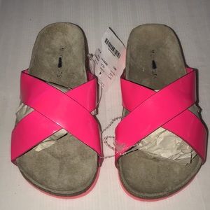 Crewcuts neon Pink sandals k 10